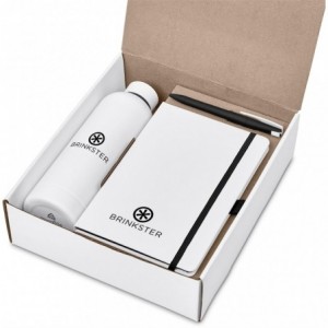 Clark White Gift Set with 800ml Bottle &amp; A5 Notebook
