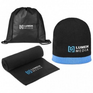 Solo Winter Warmer Set with Scarf- Beanie and Drawstring Bag