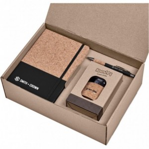 Kooshty Koberry Kraft Gift Set with 340ml Glass Kup &amp; A5 Notebook
