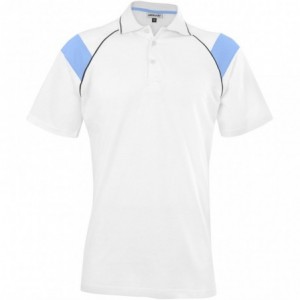 Mens Score Golf Shirt - White Light Blue