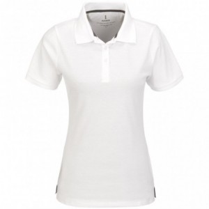 Ladies Calgary 100% Cotton Piqué Knit Golf Shirt - White