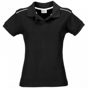 Ladies Backhand 100% Honeycomb Cotton Golf Shirt - Black