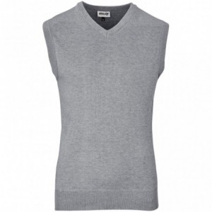 Mens Sleeveless Peru V-Neck Polyester Jersey - Grey
