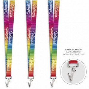 Altitude Satin Crocodile Clip Lanyard Sample - White (90 x 2cm)