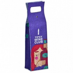 Hoppla Velto RPET Felt Single Wine Carrier Pre-Printed Sample