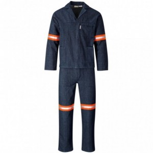 Vintage 100% Cotton 10oz Denim Conti Suit with Reflective Tape