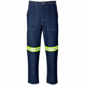 Cast Premium 100% Cotton Denim Pants - Yellow Reflective Tape