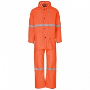Tornado Light Duty Hi-Viz Reflective Rubberised Rainsuit - Orange