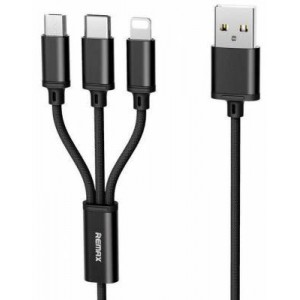 Remax RC-131TH Black Gition Series Charging 3 in 1 Data Cable