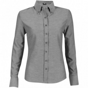 Ladies Long Sleeve Oxford Shirt - Charcoal (130 g/m²)