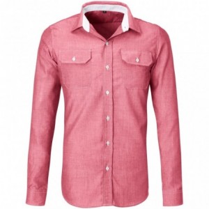 Mens Long Sleeve Windsor Shirt - Red