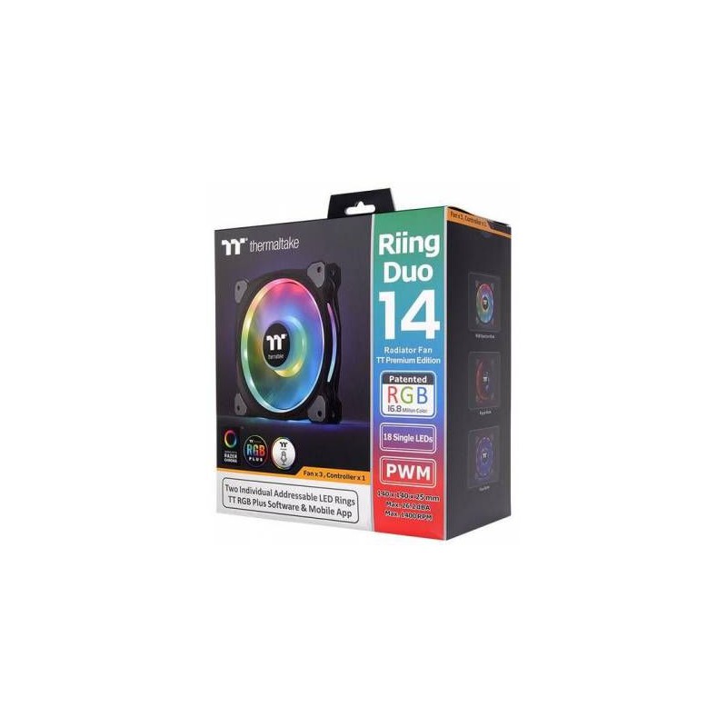 Thermaltake CL-F078-PL14SW-A Riing Duo 14 LED RGB Radiator Fan