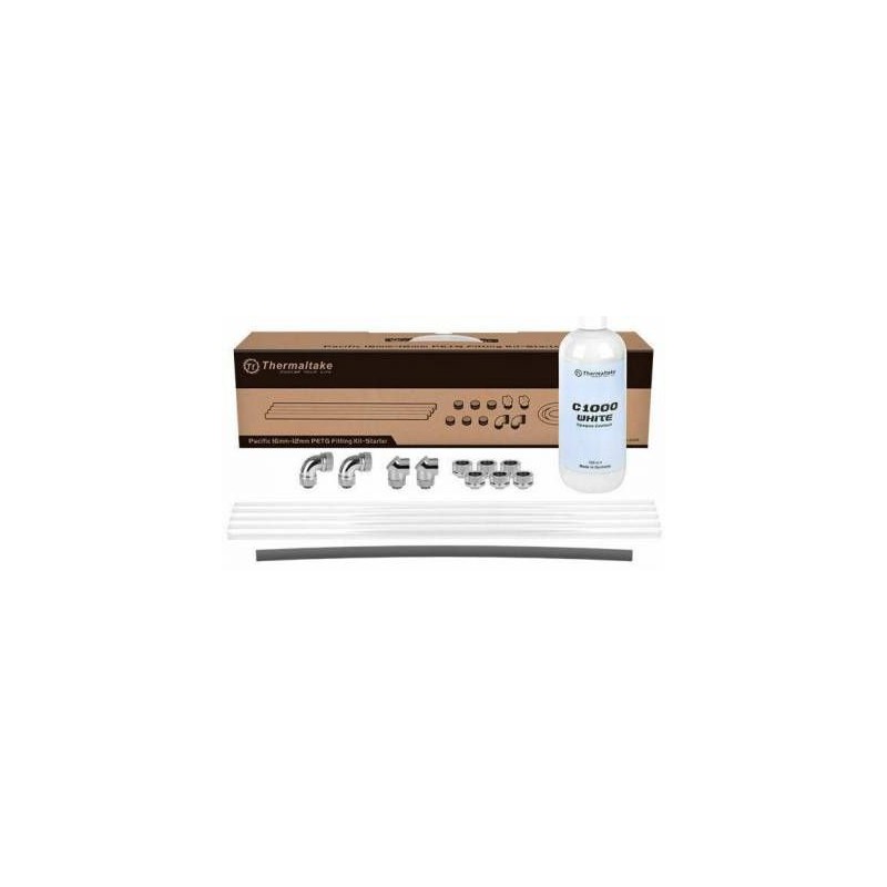 Thermaltake CL-W154-CU00WT-A Pacific 16mm OD 12mm ID PETG Fitting Kit - Starter