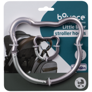 Bounce Stroller Hook 2pk Bear Pink