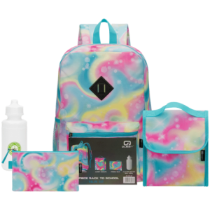 Quest 4-Piece Backpack Set Rainbow Swirl Sky