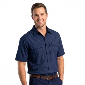 Vulcan Tamboti Vented Ss Bush Shirt Navy Med
