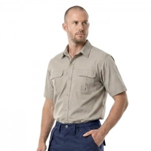 Vulcan Mens Bush Shirt Ripstop Ss Stone Xl
