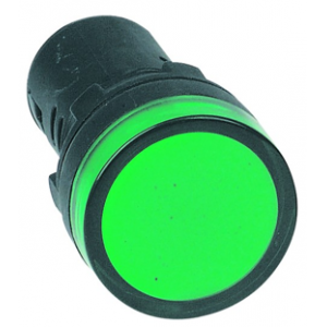 GREEN LED PILOT LIGHT HI-BRITE 22mm 12V AC/DC