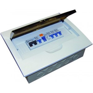 Flush White Din SRB-3 In 12-WAY Board PRE-WIRED
