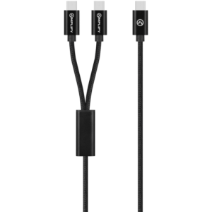 Amplify Linked Series USB-C to 2x USB-C Braided Cable 1.2m - Black