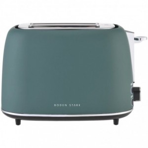 Boden Stark Matte Stainless Steel Toaster - Green