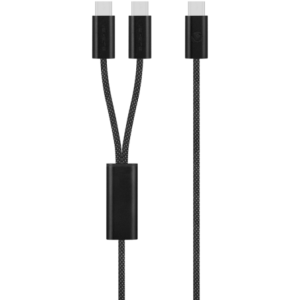 Volkano Weave Series USB C to 2 USB C 100W 1.5m