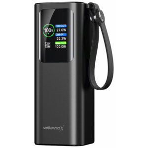 VolkanoX Titan Series - 20 000 mAh - Power Bank with retractable Type-C Cable with Flashlight