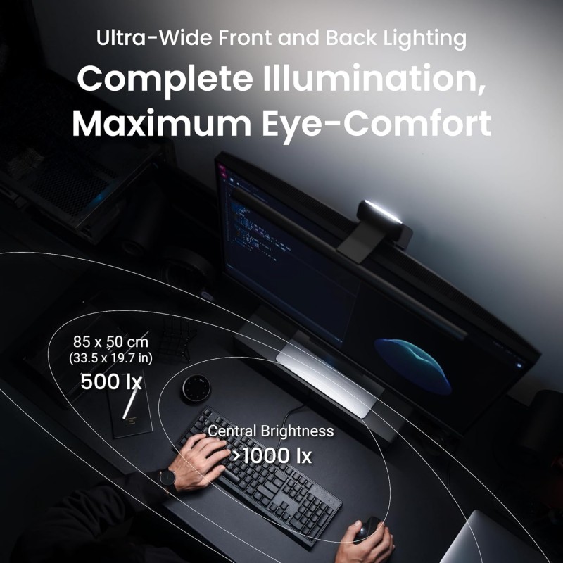 BenQ ScreenBar Halo 2 LED Monitor Light Bar |Precision Lighting