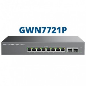 Grandstream Enterprise 8 port Lite Cloud Managed 2.5GbE PoE Switch | GWN7721P
