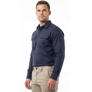 Vulcan Mens Country Ripstop Ls Shirt Navy Lrg