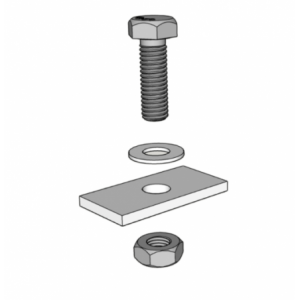 KD Solar Threaded Hex Bolt for A-Frame + Metal Roof Bracket Combo - 2 Pack