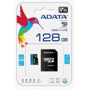 Adata AUSDX128GUICL10A1-RA1 Premier 128GB Class 10 MicroSDXC Card + Adapter