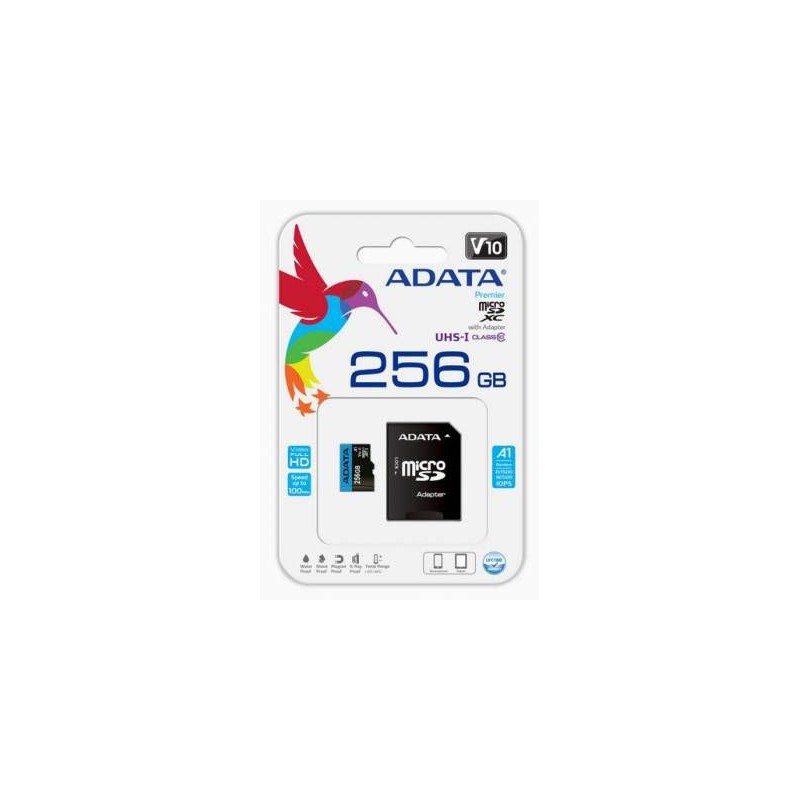 Adata AUSDX256GUICL10A1-RA1 Premier 256Gb miCroSDXC Memory Card with Adapter
