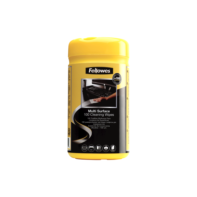 Fellowes 9971518 100 Surface Cleaning Wipes