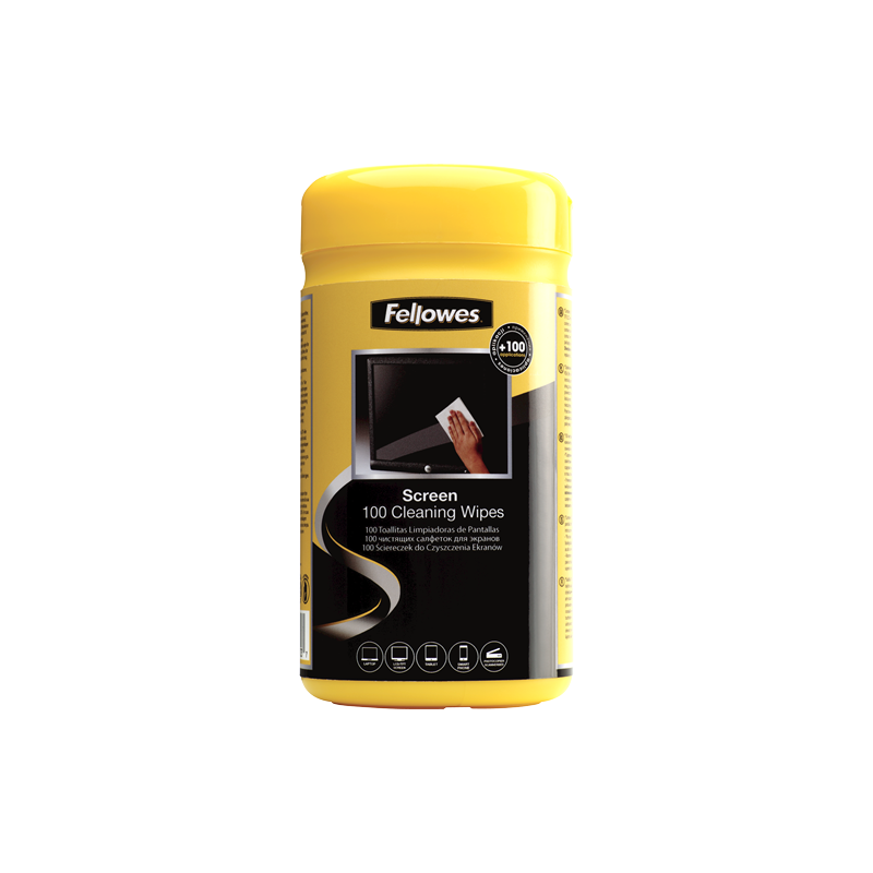 Fellowes 9970330 100 Screen Cleaning Wipes