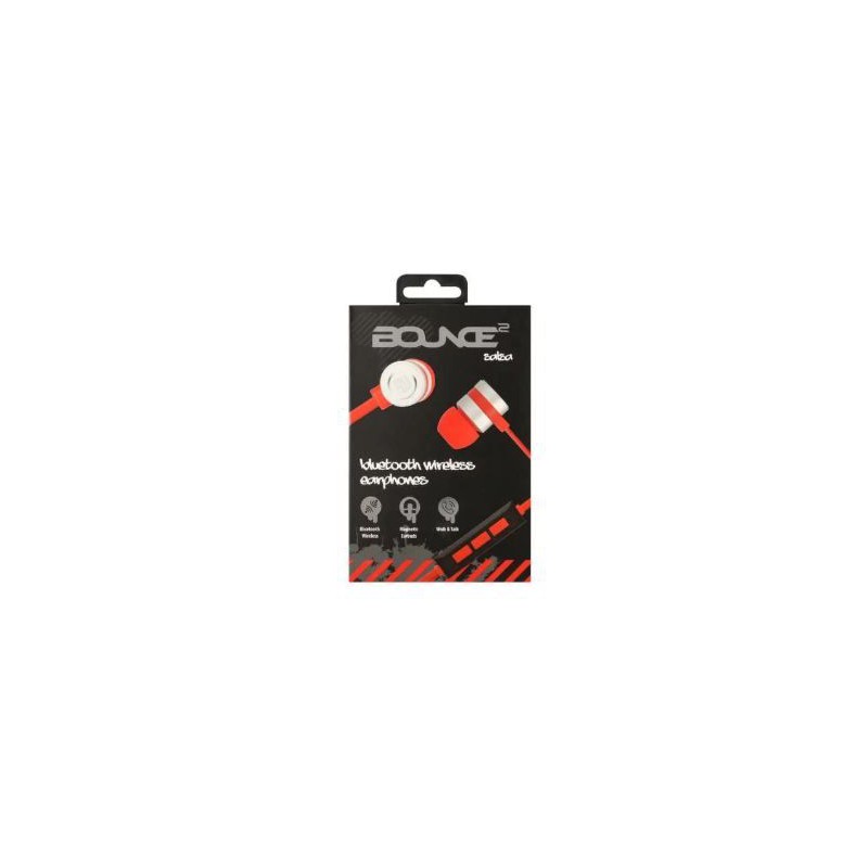 Bounce BO-1008-RDBK Salsa Series Bluetooth Aluminium Body Earphone - Red/Black