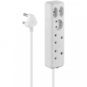 SWITCHED 5 Way Multiplug - White