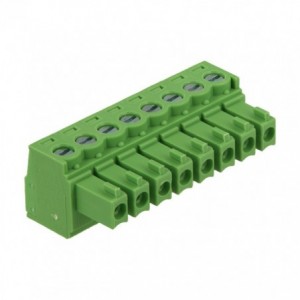 PLUGGABLE TERMINAL BLOCK 8W P3.81mm GREEN EC381V-08P