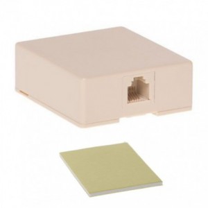 RJ12 6P6C Surface Mount Box - Beige (SA6P6C)