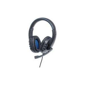 Manhattan 176088 USB Gaming Headset with LEDs - Black and Blue
