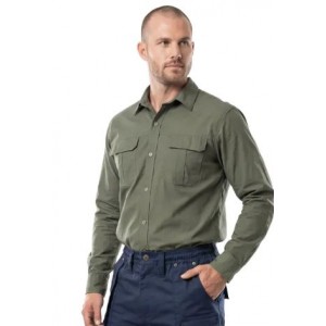 Vulcan Mens Country Ripstop Ls Shirt Olive 2XL