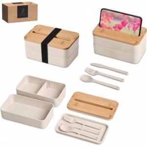 Okiyo Dura Wheat Straw &amp; Bamboo Lunch Box Set