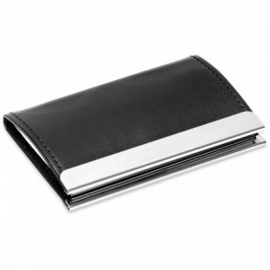 Altitude Buffet Business Card Holder - Simulated Leather &amp; Polished Nickel