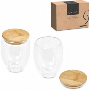 Okiyo Moco 350ml Double-Walled Glass Cups Duo Set