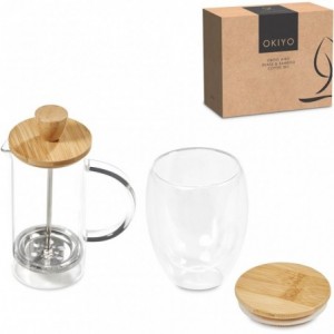 Okiyo Aibo Glass &amp; Bamboo Coffee Set - 350ml