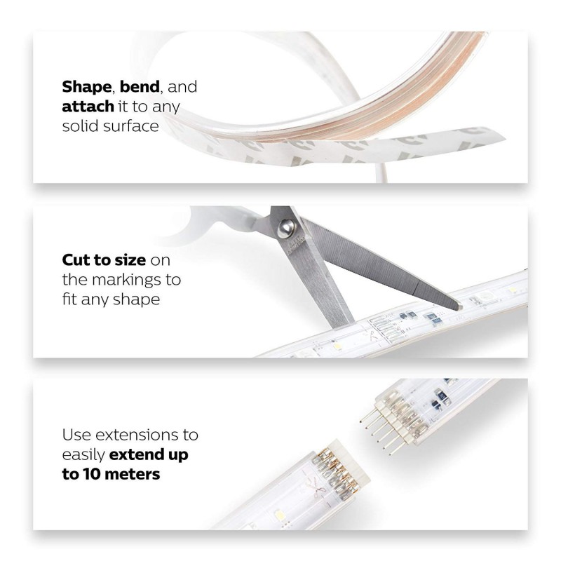 Philips Hue Lightstrip Plus Dimmable LED Smart Strip Light White