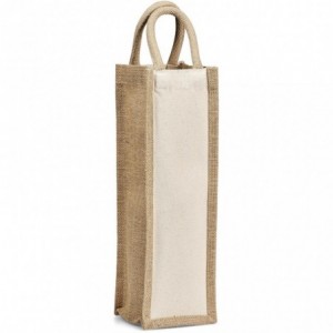 Okiyo Inshu Jute &amp; Cotton Wine Tote - 11 x 11 x 35cm