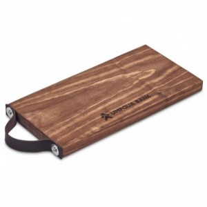 Serendipio Small Tea Time Wooden Tray with Leather Handles (15 x 29.5cm)