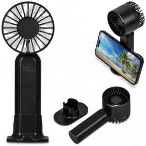 Altitude Laqueta Rechargeable Handheld Mini USB Fan with Phone Stand - 1200mAh