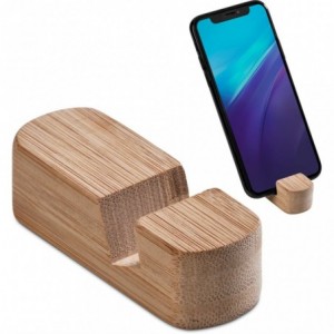 Okiyo Kiki Sustainable Bamboo Phone Stand - 7 x 2.5 x 1.9cm